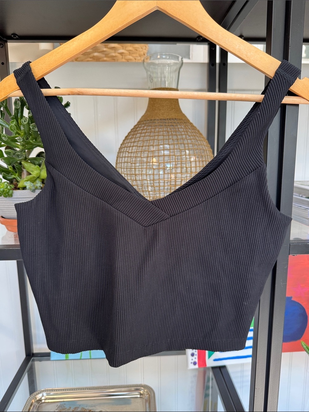 Impulse Ribbed Cropped Tank - Beyond Yoga, size medium